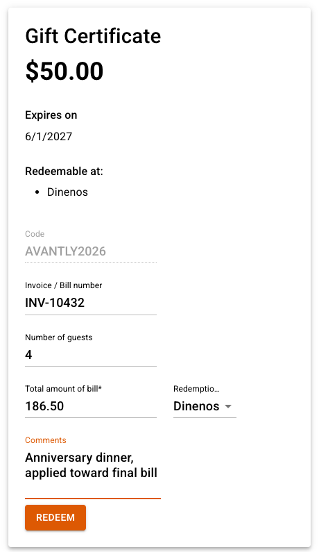 Tracked digital voucher for restaurant guest recovery shown on mobile device